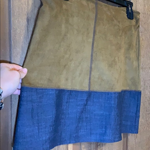 brown and denim skirt - Picture 4 of 6